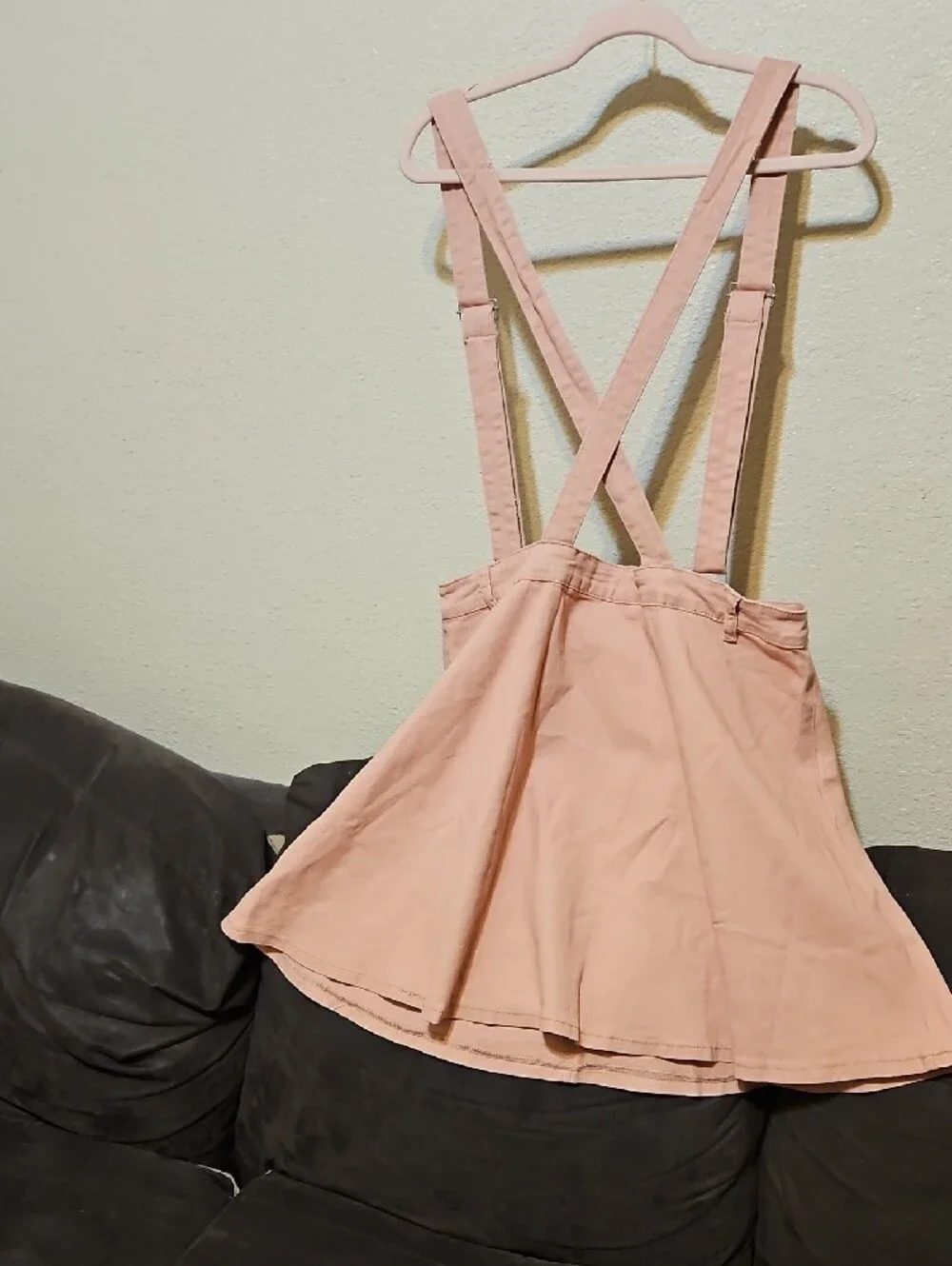 Pink Suspender Overall Skirt with Adjustable Straps
